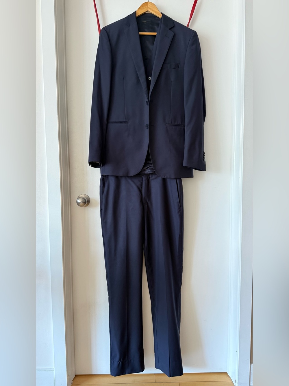 Massimo Dutti Navy Super 120s Wool 3-Piece Suit